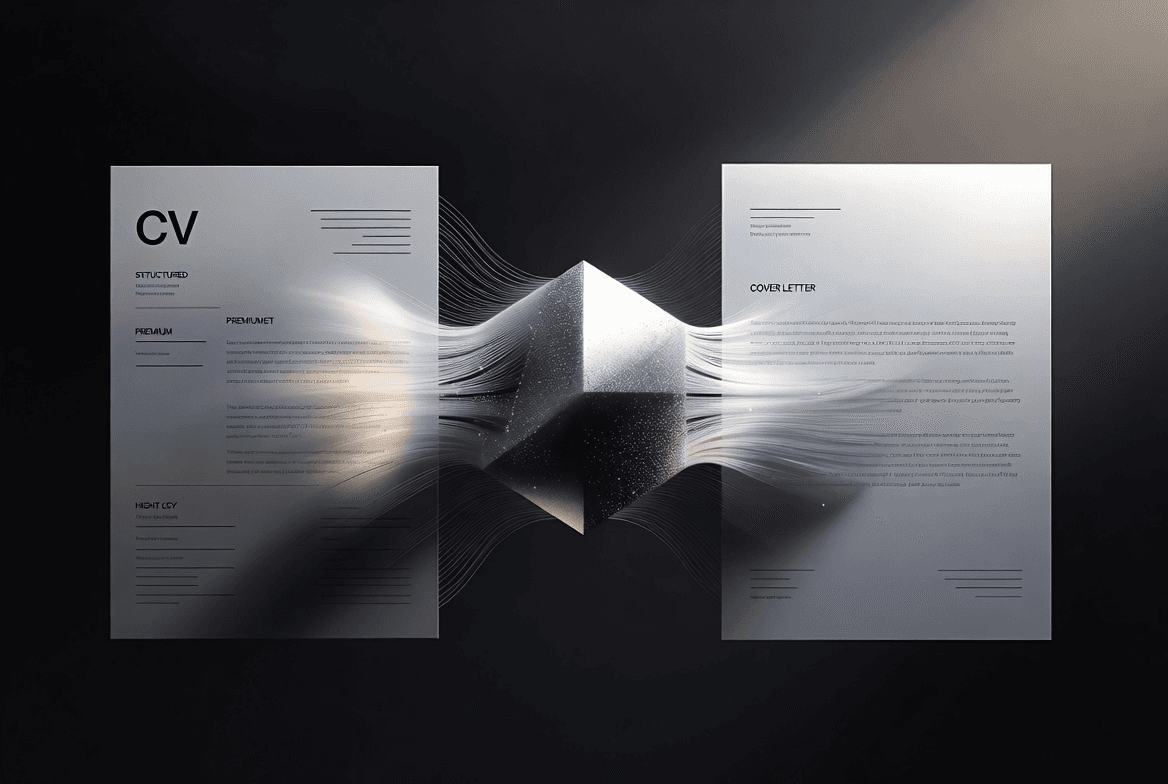 Remaster CV and Cover Letter workspace preview showing resume building and cover letter generation tools.